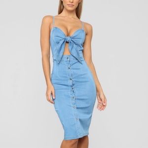 Midi denim dress